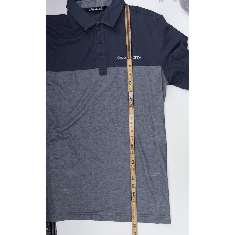 Travis Mathew Golf Polo Michelob Ultra Beer Logo Navy Blue Mens Medium - Picture 5 of 9